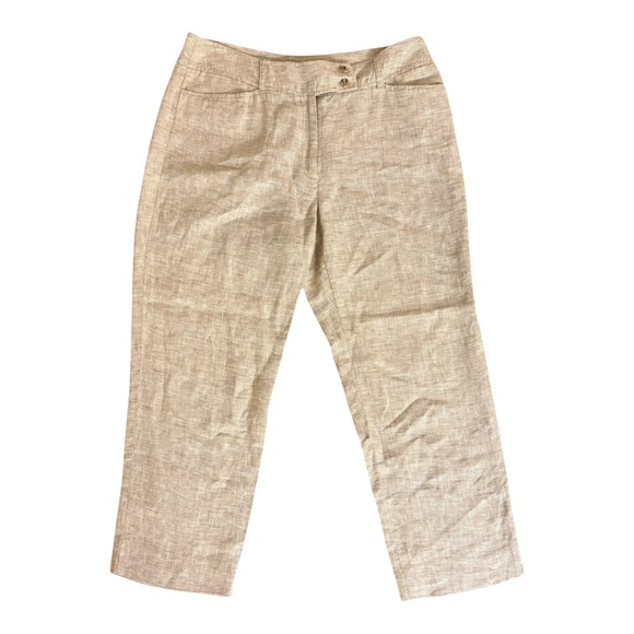 Jones New York Cream Linen Trousers - Picture 1 of 7